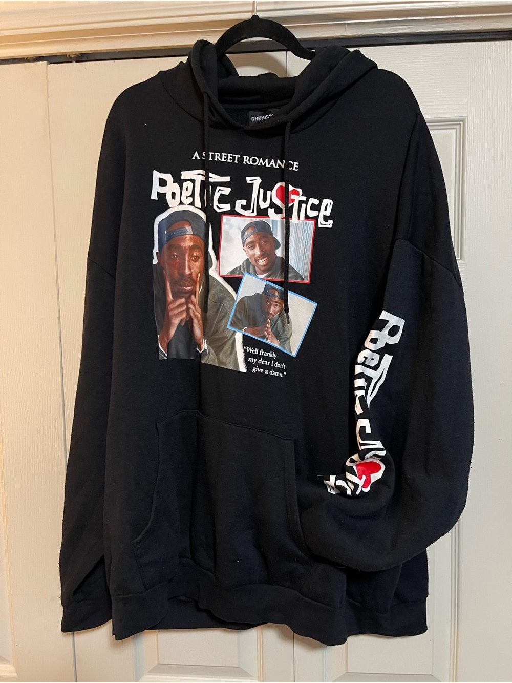 Chemistry Black Graphic Hoodie with Multicolor Photo Print